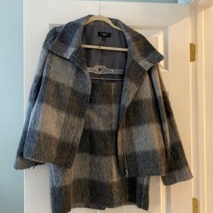 Women’s light and dark gray blocked suit jacket size 14petite.